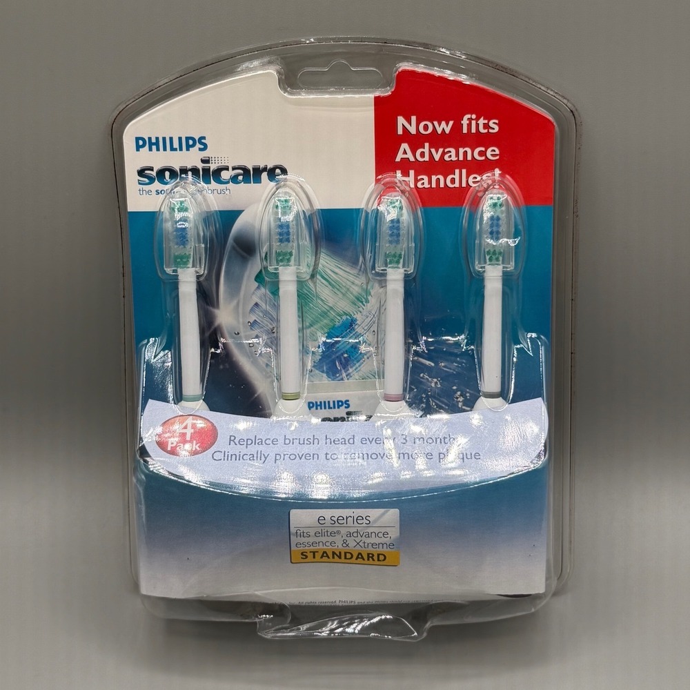 Philips Sonicare e-Series Replacement Brush Heads 4-Pack Standard HX7004 SEALED